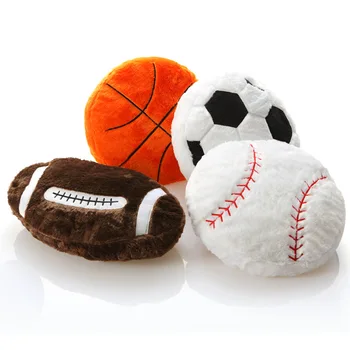 [Забавно] 55 см Спортен топка Баскетбол, Футбол, Ръгби, Бейзбол плюшен мека играчка кукла модел Мека памучен възглавница детски подарък