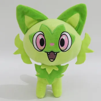 Такара Томи pokemon нов клонче плюшено мече зелен нов лист котката играчка плюшен играта pokemon и периферни кукла