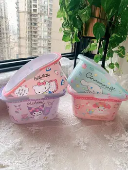 Kawaii Sanrios Аксесоари Hello Kitty Kuromi Cinnamoroll My Melody Кошница За Съхранение На Мультяшная Сладка Кошница За Баня Кошница За Подробности Подарък