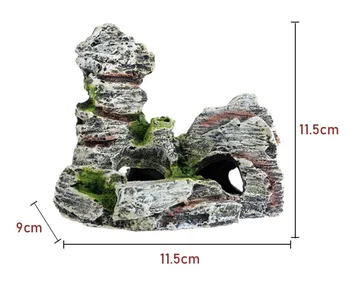 4 Форма На Аквариум Скала Изглед Към Планината Рок Пещера Камък, Дърво Аквариум Украшение Декорация На Аквариум Аксесоари