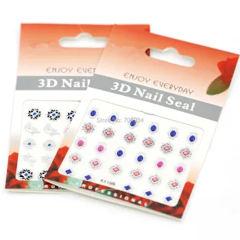 Дизайн на ноктите Стикер за Декорация на 3D Стикери за нокти 20 бр/лот Нови Стикери с цип с цветя 105*67 мм KY