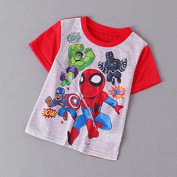 Детска Тениска С Къс ръкав, Cartoony Супергерой, Спайдърмен, Капитан Америка, Дизайн За Малки Момчета и Момичета, Летни Дрехи За Деца, Ежедневни Тениска