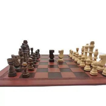 Дървена Международен Шахматен Комплект дървени Шах игри с Пулове Игра Пъзел обрученный подарък За рожден Ден За децата на шахматната дъска