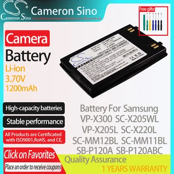 CameronSino Батерия за Samsung VP-X300 VP-X205L SC-X220L SC-X205WL SC-MM12BL подходящ за Samsung SB-P120A Батерия за цифрови фотоапарати