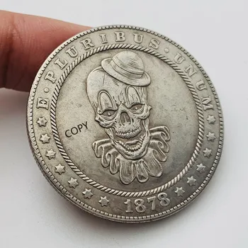 Американски 1878 Скитник Монета Череп Месинг Айде са подбрани Монета за Подарък Щастлив Предизвикателство Монета КОПИЕ МОНЕТА