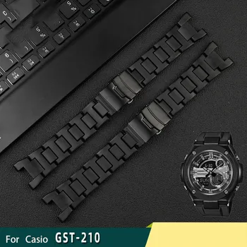 Пластмасов стомана каишка за часовник Casio GST -S130/S110/S120/w130l/W100/210 пластмасов стомана каишка за часовник мъжка гривна каишка