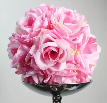 SPR Безплатна доставка висококачествен РОЗОВ 20 см. * 10 бр./лот, Помандер, розов балон, сватбен цвете за целувки, бал за парти/дом декорации, цветя