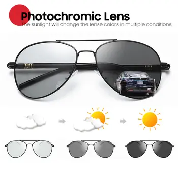 Слънчеви Очила за Мъже Фоторомные UV400 Самолетни Поляризация Слънчеви Очила Ден и за Нощно Виждане Шофиране Шофиране Слънчеви Очила за Жени
