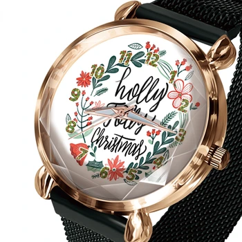 2022 Коледна Елха Дядо Черен Часовник Модни Модерен Мъжки Дамски Кварцов Часовник Relojes Para Hombres Y Mujeres