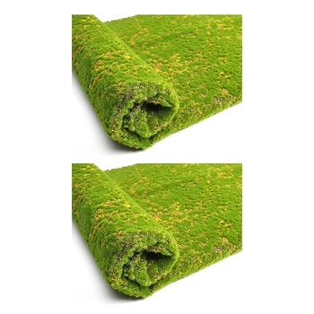 2X Изкуствен Мъх Фалшиви Зелени Растения Изкуствен Мъх, Трева За Магазин за Декорация на дома Двор Градинската Стена, за да проверите За Хол