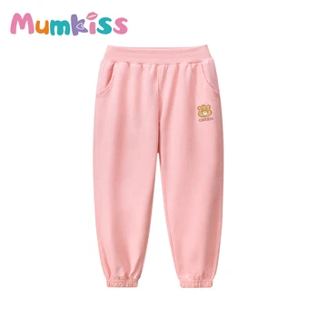 Mumkiss/панталони за момичета, пролетно-есенни Панталони от чист памук, Просто Обикновен Бебешки Ежедневни Панталони, скъпа Детски Дрехи с бродерия