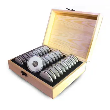 Чекмеджета За Съхранение На Монети Кръгла Дървена Кутия За Съхранение На Монети Айде Кутия За Събиране На Монетите