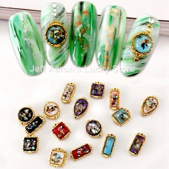 5 колела 3d блестящи кристали във формата на миди, за декорация на нокти красотата на аксесоари за нокти инструменти, метални златни пирони бижута и Аксесоари