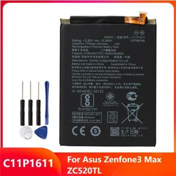 Оригиналната работа на смени Батерията на Телефона C11P1611 За Asus Zenfone3 Max ZC520TL Оригинални Зареждащи се Батерии 4030 ма С безплатни Инструменти