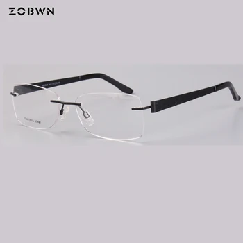Модерни Оптични Очила В Рамки очила за късогледство, Метални Дамски Очила без Рамки, Очила Oculos de Grau, Очила По Рецепта, Очила
