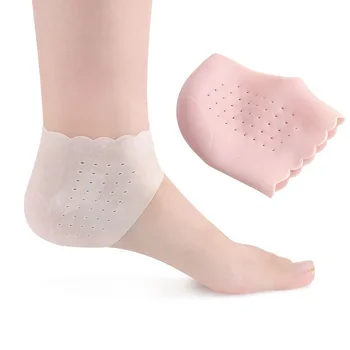 2 елемента Силиконови Чорапи за Грижа За Краката Хидратиращ Гел Петата Тънки Чорапи с Дупка на Пукнатини Грижи За Кожата на Краката Протектори Инструмент за Грижа За Краката