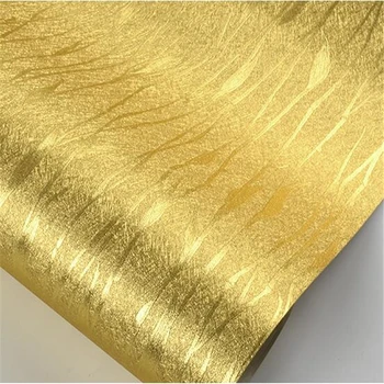 wellyu Златни тапети златна фолио жълто злато сребро съдържания хотел спалня хол чист цвят таван таван тапети
