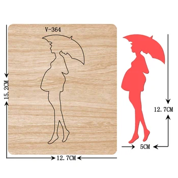 Нови дамски дървени печати за scrapbooking /Различни размери / V-364
