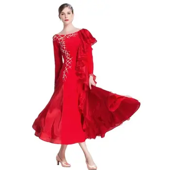 M-18225 Секси рокля, за правенето на бални танци за жени с дълги ръкави, рокля за латино танци за продажба