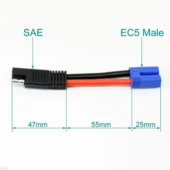 1бр 5 см 10AWG ЕС5 Женски Конектор за свързване на автомобилен захранващ конектор SAE Кабел-адаптер