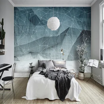 3D абстрактно геометрично изкуство хол с ТЕЛЕВИЗОР, разтегателен фон стенни тапети украса спални стенни тапети