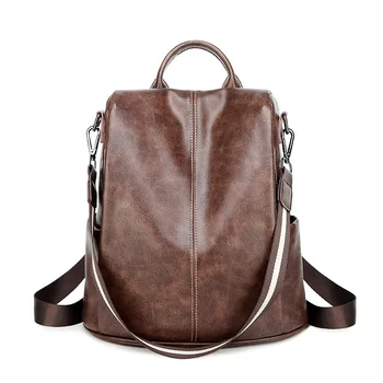 Нов продукт за модерна чанта през рамо с голям капацитет на мека кожена раница, чанта дизайнерски раница