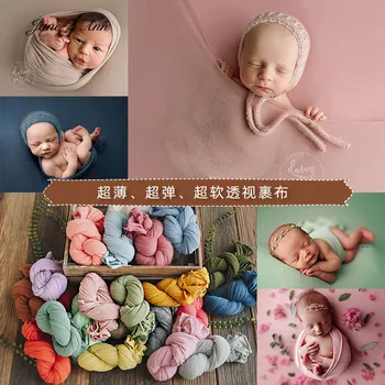 26 цветна тънка еластична, мека обещаваща обвивка лятна детска фотография реквизит за снимки на новородени 45x160 см