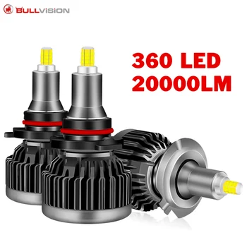 Bullvision H7 LED 360 градуса на Фаровете на Автомобила 6500 До Крушка H1 9005 HB3 9006 HB4 9012 H8 H9 H11, Фарове за мъгла Лампи авто лампада