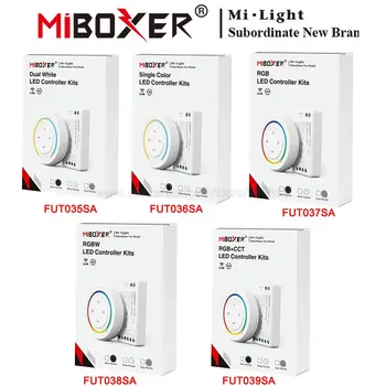 MiBoxer Одноцветный/CCT/RGB/RGBW/RGB + Комплект led контролер CCT DC12V 24V 12A Мини-контролер + 2,4 G на дистанционното управление Sunrise Rainbow
