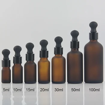 100шт 5 мл мини преносим многократно използване на стъклена бутилка-краен етерично масло, ароматерапия опаковка парфюм течна бутилка-пипета