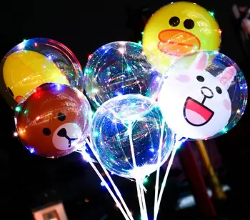 Мультяшные led топки Bobo, Многоцветен Балон в Балон, Балон за Коледната Украса, Вечерни Сватбени led топки, 50 комплекти SN165