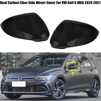 Истинска Кутията Странично Огледало на Колата е от Въглеродни Влакна, Капак, Огледала за Обратно виждане за Golf 8 MK8 2020 2021