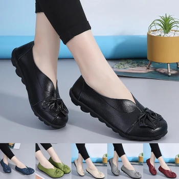 Дамски обувки На равна подметка, Дамски Ежедневни Нова Удобни Обувки на равна подметка, Танцови Обувки с Кръгло Бомбе, Дамски Обувки, Модерни Обувки на равна платформа 2021