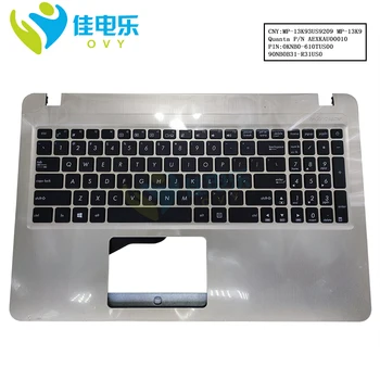Клавиатура за лаптоп ASUS R540 X540 R540S R540SA X540S X540SA X540SA, американски английски черна клавиатура, златна поставка за ръце, 13NB0B01P07011