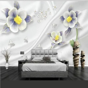 Обичай 3D Нетъкан Тапет за Фон на стените 3d Декоративна Живопис Модерни Тапети на цветя 3d