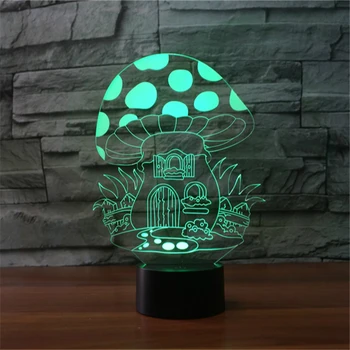 Сензорен Ключ Сензор Светлина, 7 Цвята, Смяна на нощна светлина, 3D Лампа, гъби, USB, Настолна Лампа, Led Лампа за Детски Подаръци, Украса на Стаята