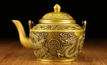 Античен различен мед гърне гърне molded месинг, месингови орнаменти на украса дракон античния стар месинг