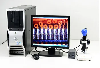 Най-разпродажба, 2,0 м/30X-50X Моно Дигитален зуум обектив видеомикроскопа + Стойка + USB2.0 камера + led лампа, електронен микроскоп