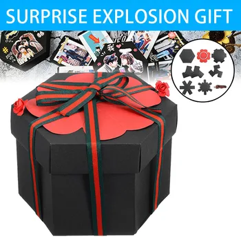 Изненада Експлозия на Пара Скоростна Ръчна изработка Взрив Кутия В Памет Юбилейна Албум За Изрезки САМ Фотоалбум Рожден Ден, Подарък за Коледа