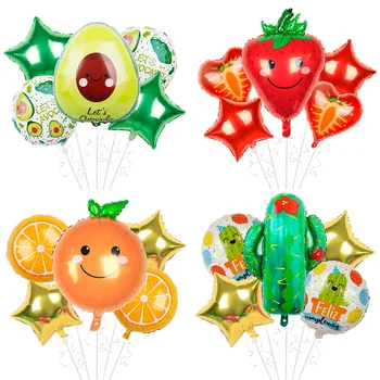 Новата 6 бр. плодове Набор От Алуминиево Фолио Балон Летни Плодове Рожден Ден, Сватбена Украса Балон