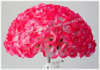 SPR 2 бр./лот, 50 см., на сватбата изкуствена коприна цветна топка, пластмасов вътрешен-детски розово-топка за целувки-1 бр. = 2 бр. половин топки