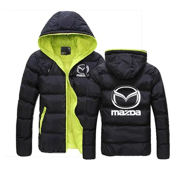 НОВ Мъжки Mazda Лого Персонализирате Пуховик Топло Яке Есен-Зима Модни Блузи Фин Унисекс Палто, Мъжки Спортни Дрехи Палто с Цип