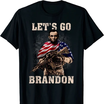 Ела, Брандън. Тениска Abraham Lincoln 2nd Amendment Pro Gun, Нова тениска от 100% Памук С Къс Ръкав и Кръгло деколте, Случайни Мъжки Топ
