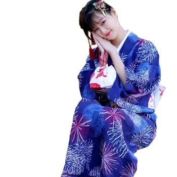 Японската Етническа Облекло на жените фойерверки конференция Ориенталски Фестивал на традиционното Токийское кимоно официално Хавлия + Колан