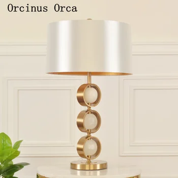 Американската луксозна златна мраморна настолна лампа за офиса, нощна лампа за спални, модерни нова бяла декоративна настолна лампа