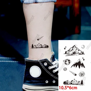 Водоустойчив Временна Татуировка Стикер Малка Планета Звезда Луната Флаш Татуировка Фалшива Татуировка на Ръката Ръка Шията на Боди Арт, за Жени, Мъже