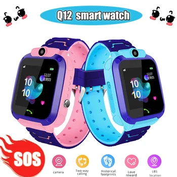 Q12 Детски умен часовник SOS Smart проследяване на повикване бедствия телефонни часовник водоустойчив IP67 и защитени от загуба детски умен часовник