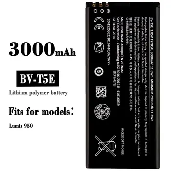 BV-T5E 100% Оригинални Висококачествени Замяна Батерия За Мобилен телефон Nokia Lumia 950 Голям Капацитет 3000 mah Нови Батерии