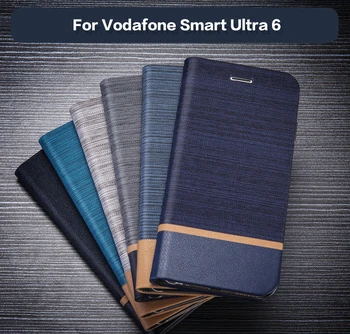 Кожен Калъф За Vodafone Smart Ultra 6, Бизнес Калъф За Телефон Vodafone Smart Ultra 6, Калъф-книжка с Панти капак, Мека Силиконова делото