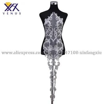XINGFANGXIU Кристали crystal апликация на елече Декоративни Ленти Сватбена Дълга Тампон за сватбена Рокля